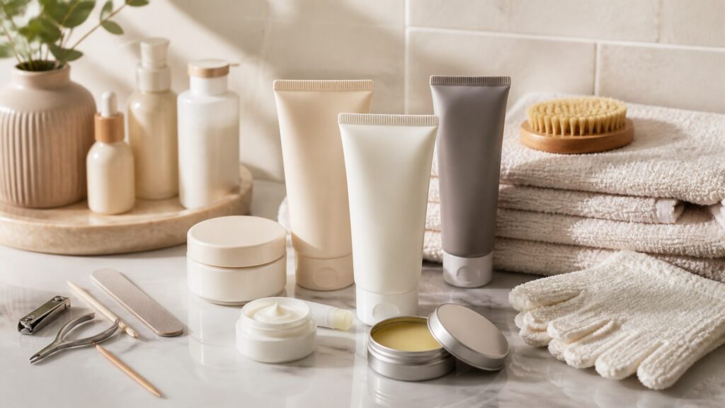 Unbranded hand creams arranged for a skin type and texture needs buying guide