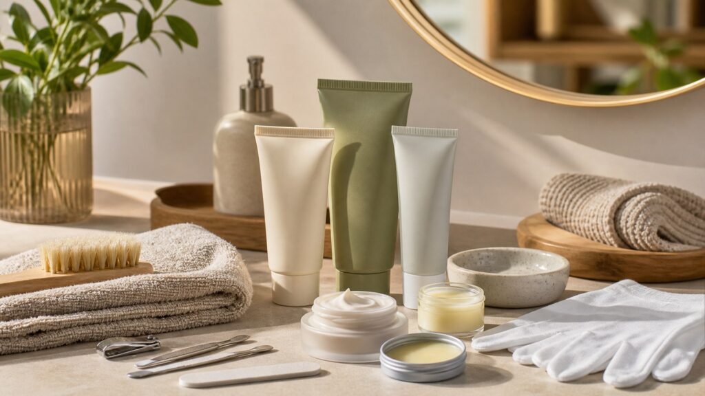 Unbranded hand creams arranged for a right one buying guide