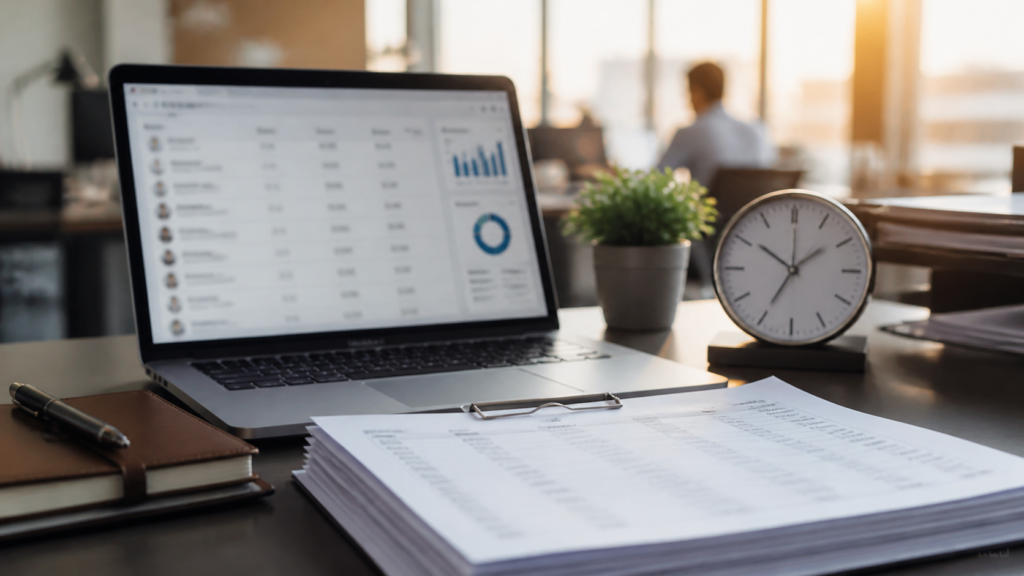 Ultra photorealistic time tracking software hero image for Harvest Review: Performance, Pros, and Cons
