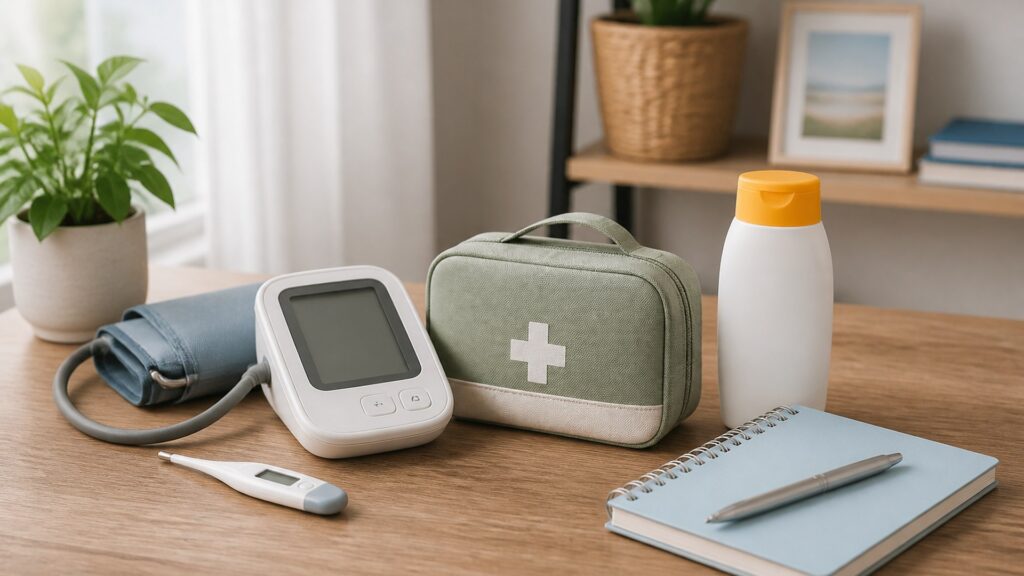 Unbranded health products arranged for a careful buying comparison