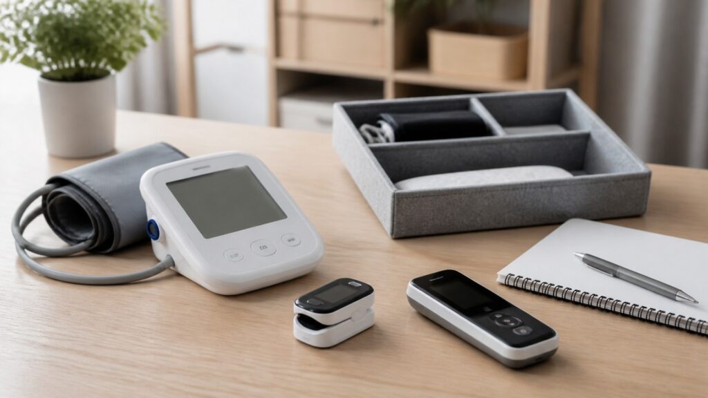 Unbranded heart health devices products arranged for a careful buying comparison