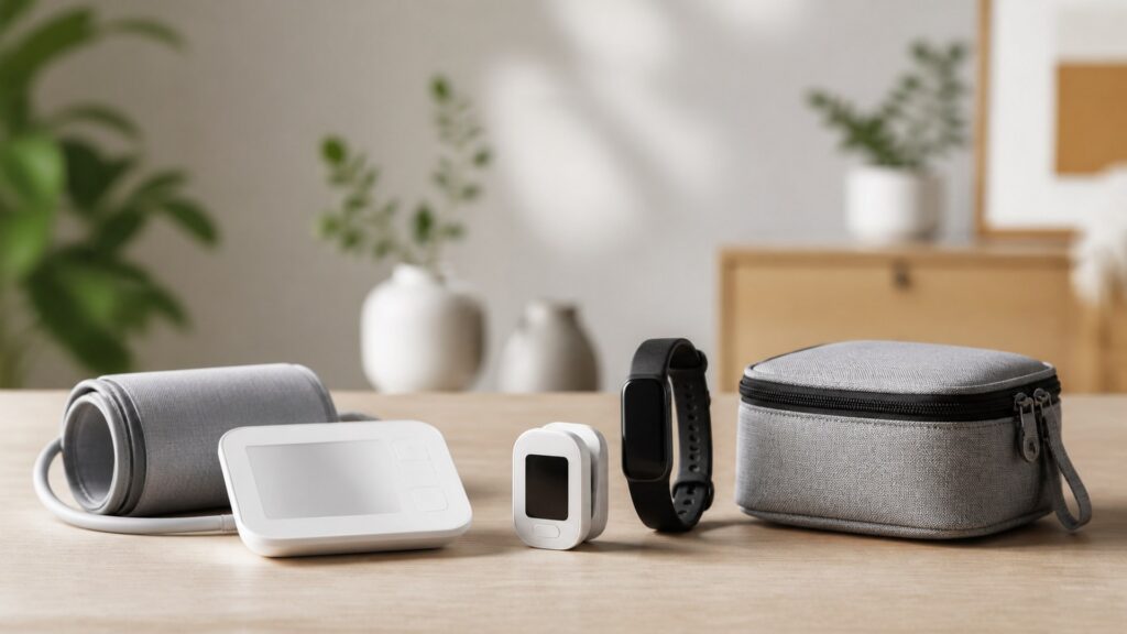 Unbranded heart health devices products arranged for a careful buying comparison