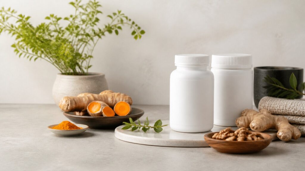 Unbranded heart health supplements products arranged for a careful buying comparison