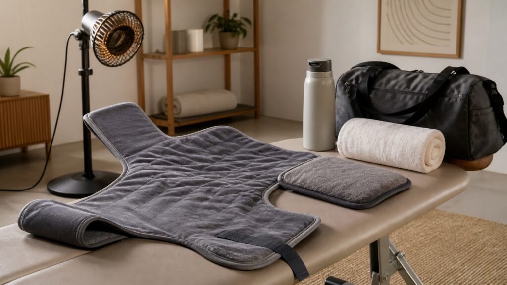Unbranded heat & infrared therapy products arranged for a careful buying comparison