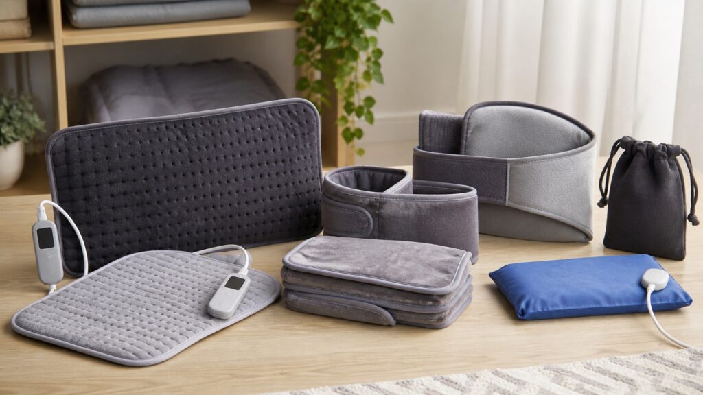 Unbranded heat therapy products arranged for a careful buying comparison