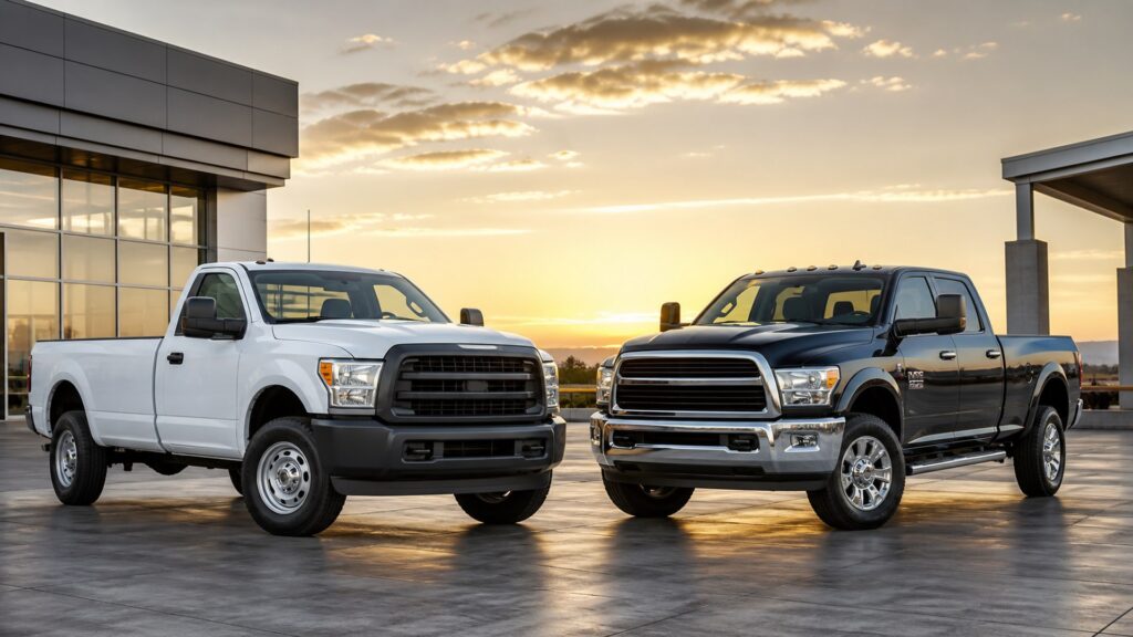 heavy duty pickup trucks shopping setup for lease vs purchase decisions with practical vehicle-focused details