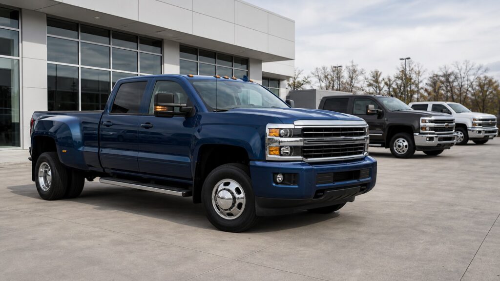 heavy duty pickup trucks shopping setup for new vehicle shopping with practical vehicle-focused details