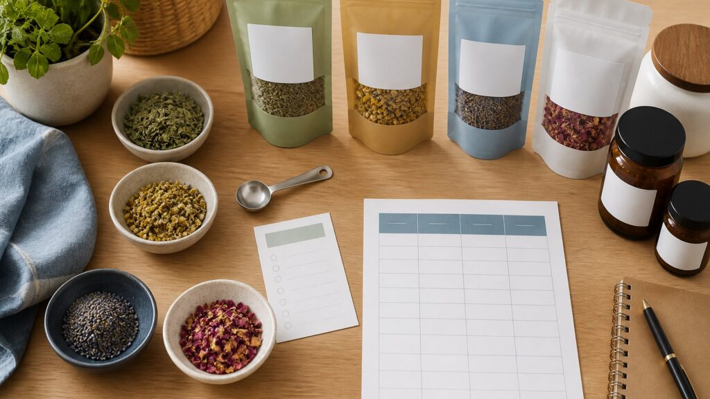Unbranded herbal wellness products products arranged for a careful buying comparison