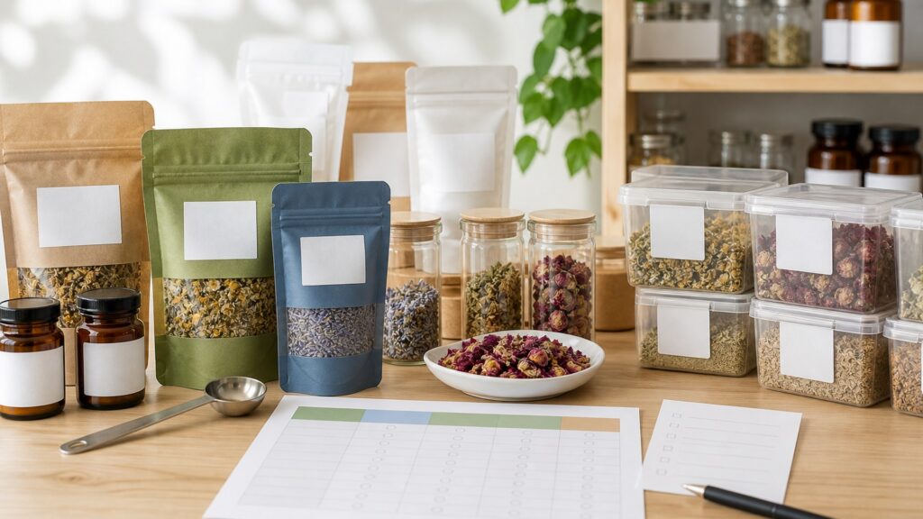 Unbranded herbal wellness products products arranged for a careful buying comparison