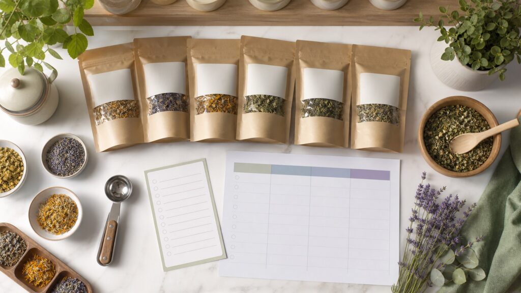 Unbranded herbal wellness products products arranged for a careful buying comparison