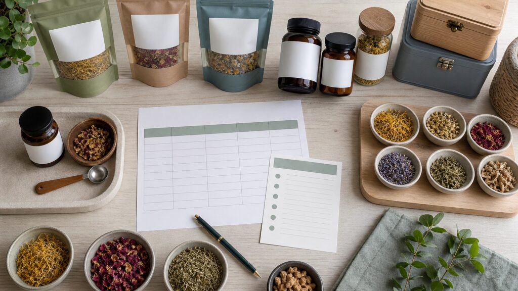 Unbranded herbal wellness products products arranged for a careful buying comparison