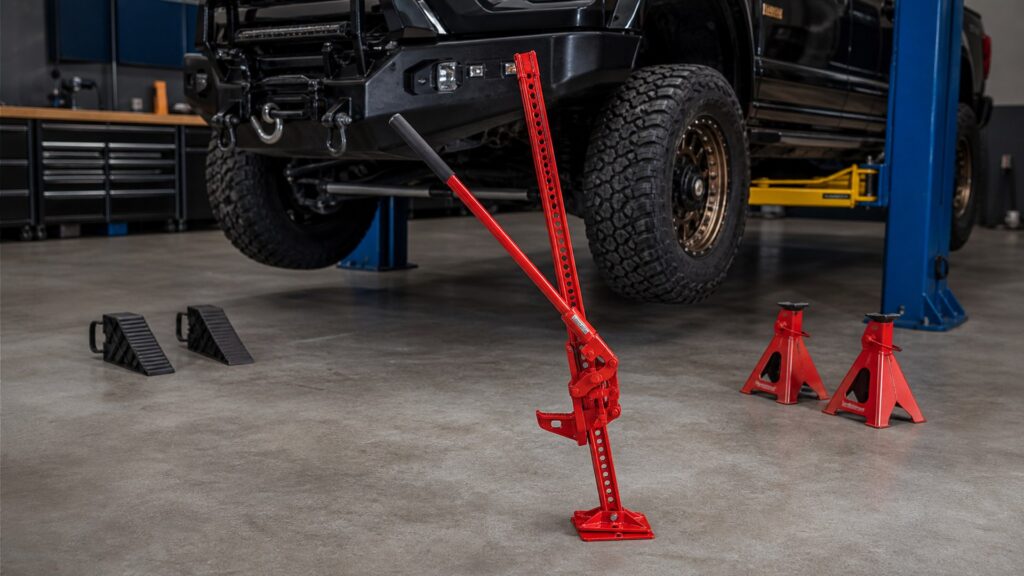 high lift jacks shopping setup for lift and safety requirements with practical vehicle-focused details