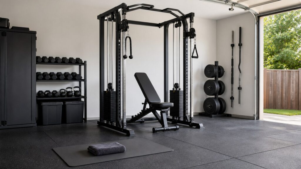 home gym systems for garage gyms arranged in a practical buyer guide scene
