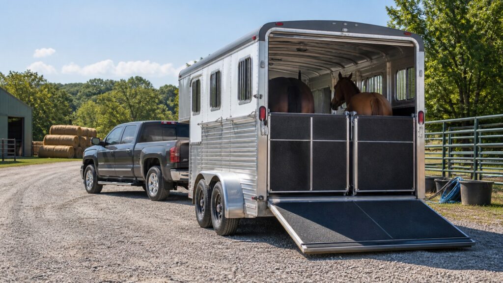 horse trailers shopping setup for farm and jobsite use with practical vehicle-focused details