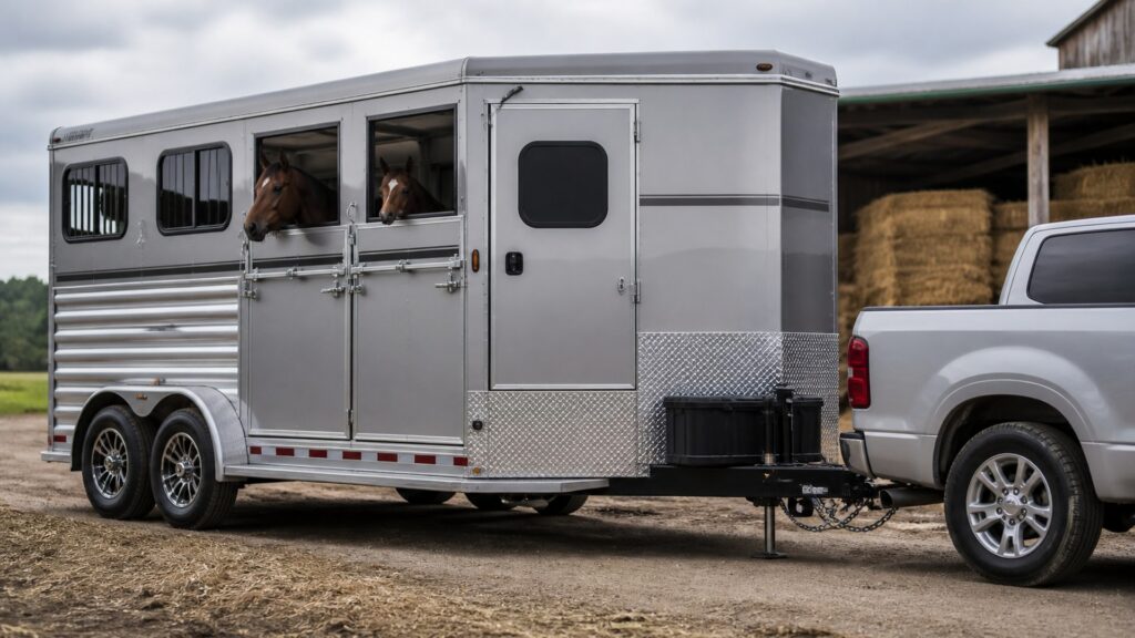 horse trailers shopping setup for work truck hauling needs with practical vehicle-focused details