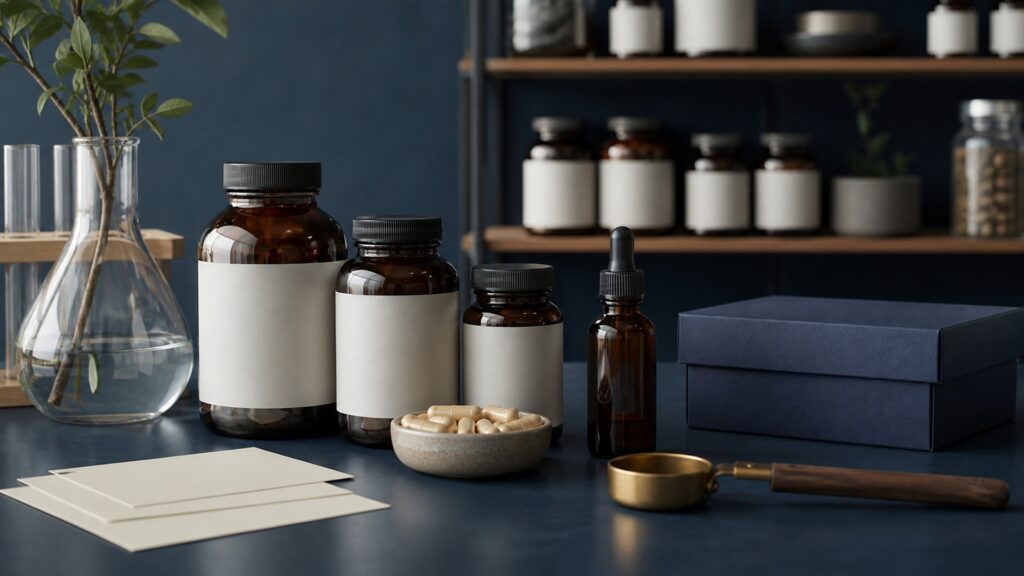 People-free editorial still life illustrating ingredient identity absorption biologic target dose response evidence boundary and symptom-review pathway