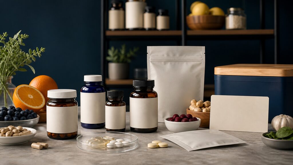 People-free editorial still life illustrating ingredient exposure nutrient status immune pathway evidence endpoint adverse-effect and clinical-care boundary
