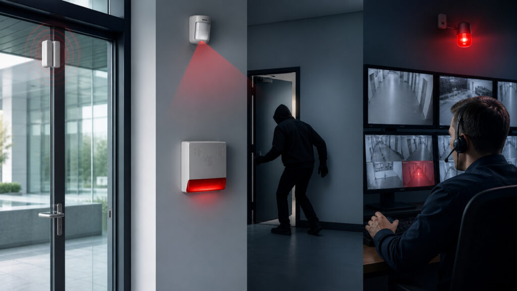 Editorial business scene illustrating intrusion detection systems work