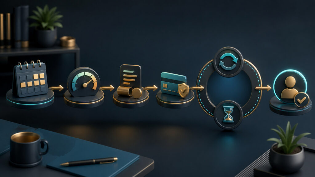 Editorial business scene illustrating recurring billing software