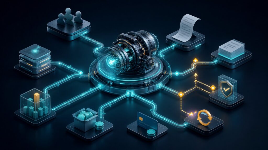 Editorial business scene illustrating subscription billing platforms work