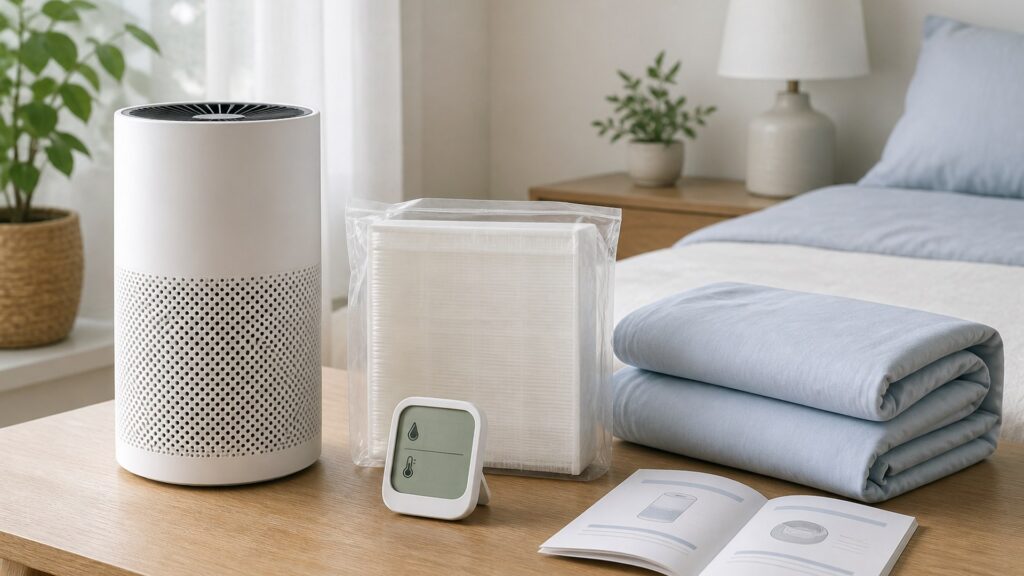 Unbranded air & environmental health products arranged for a careful buying comparison