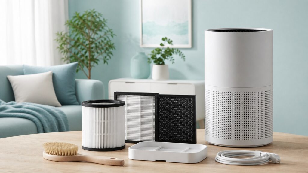 Unbranded allergen reducer devices products arranged for a careful buying comparison