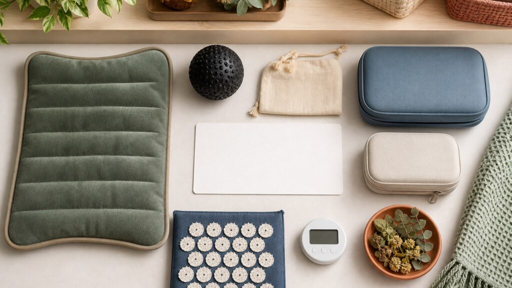 Unbranded alternative therapy devices products arranged for a careful buying comparison