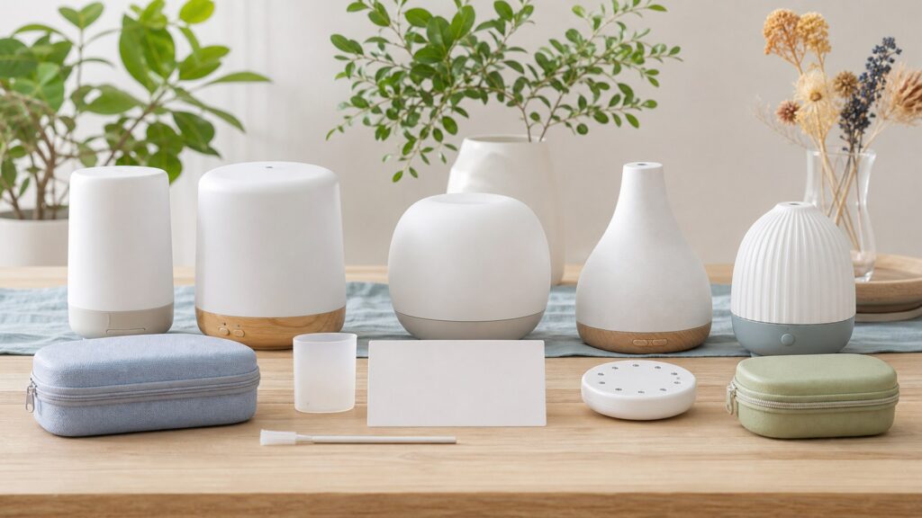 Unbranded aromatherapy devices products arranged for a careful buying comparison