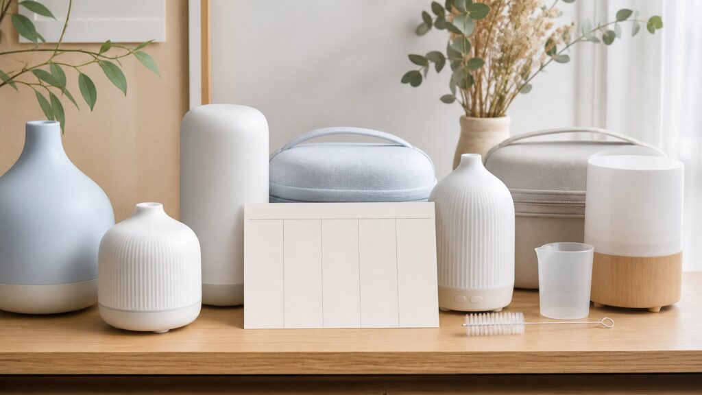 Unbranded aromatherapy devices products arranged for a careful buying comparison