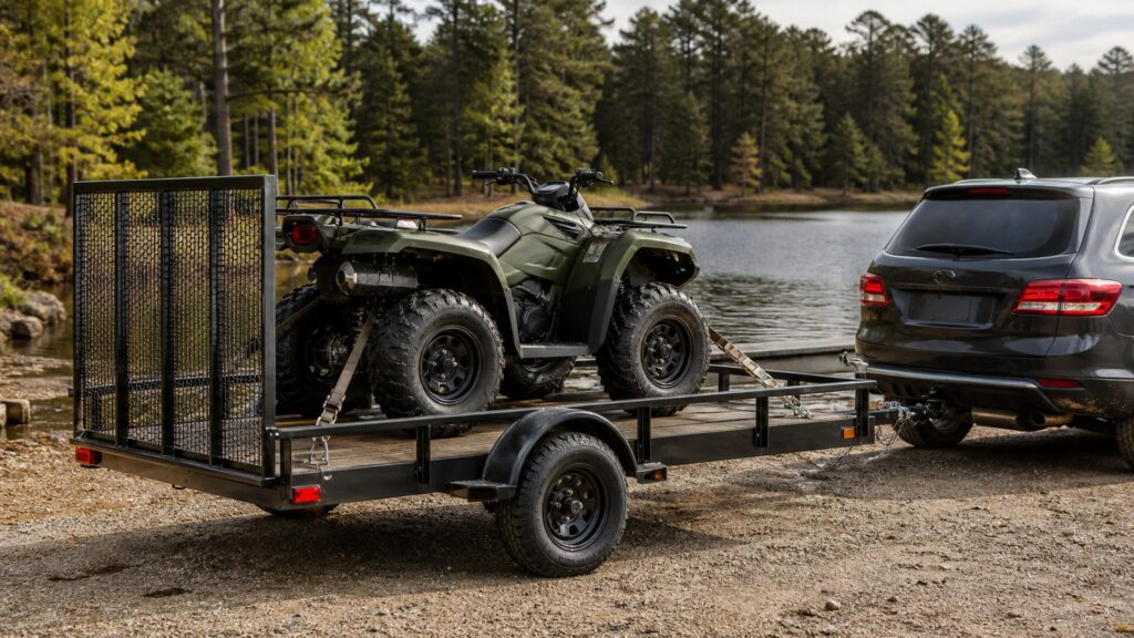 atv utility trailers shopping setup for trailer wiring and braking with practical vehicle-focused details