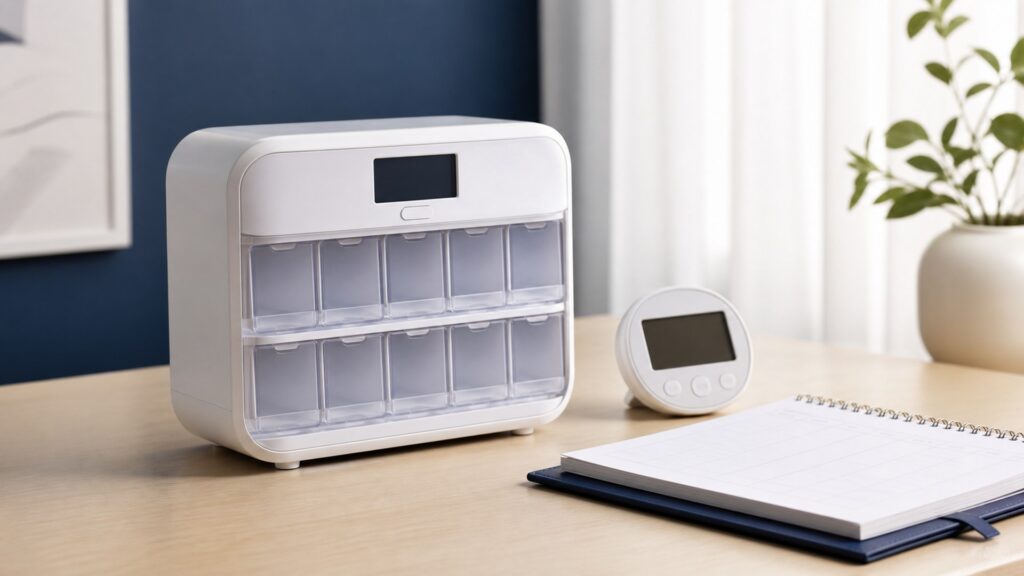 Unbranded automatic pill dispensers products arranged for a careful buying comparison