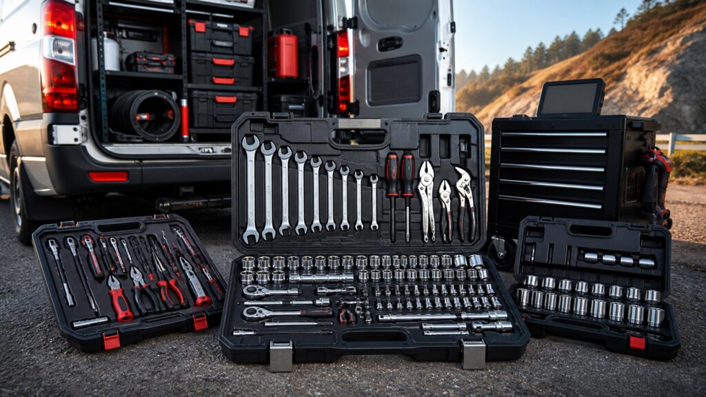 automotive tool sets shopping setup for mobile mechanic kits with practical vehicle-focused details