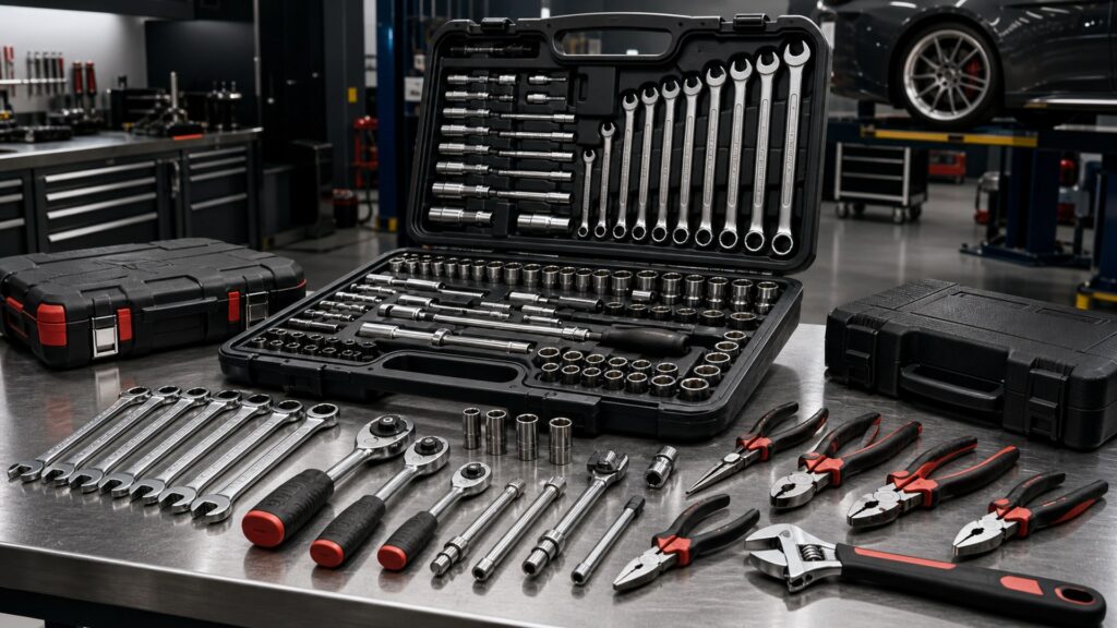 automotive tool sets shopping setup for professional shop use with practical vehicle-focused details