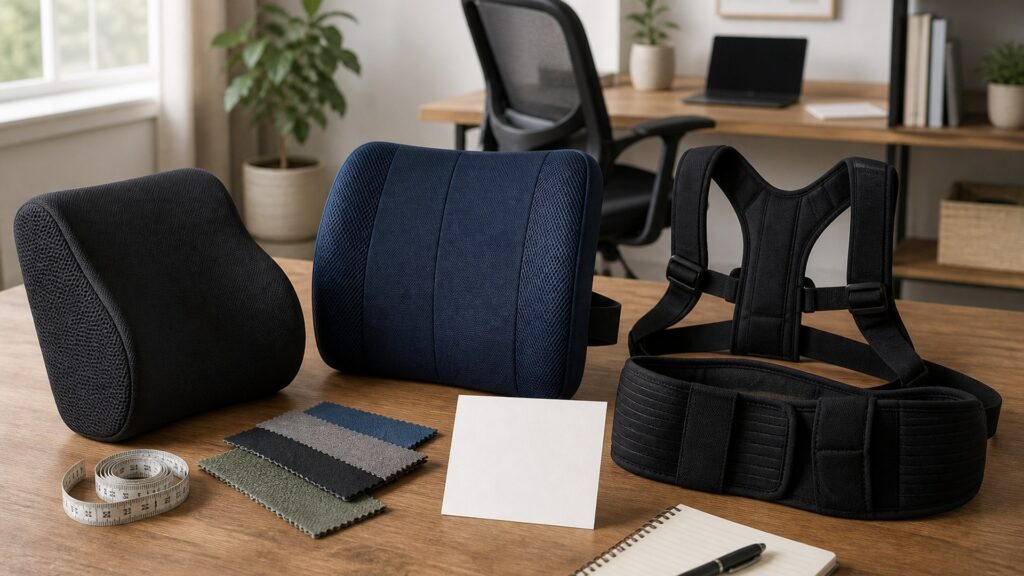 Unbranded back & posture support products arranged for a careful buying comparison