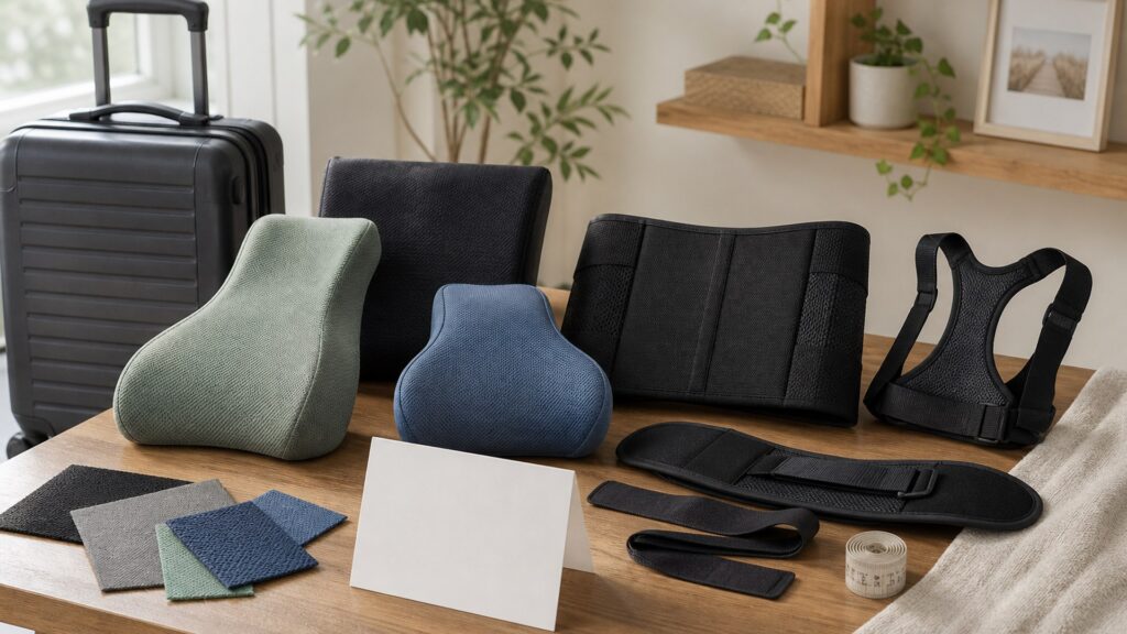 Unbranded back & posture support products arranged for a careful buying comparison