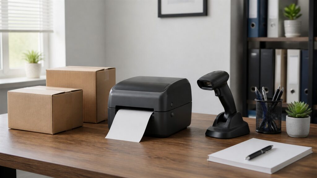 retail operations staff evaluating unbranded barcode scanners, plain labels, and workflow equipment for a small offices buying decision