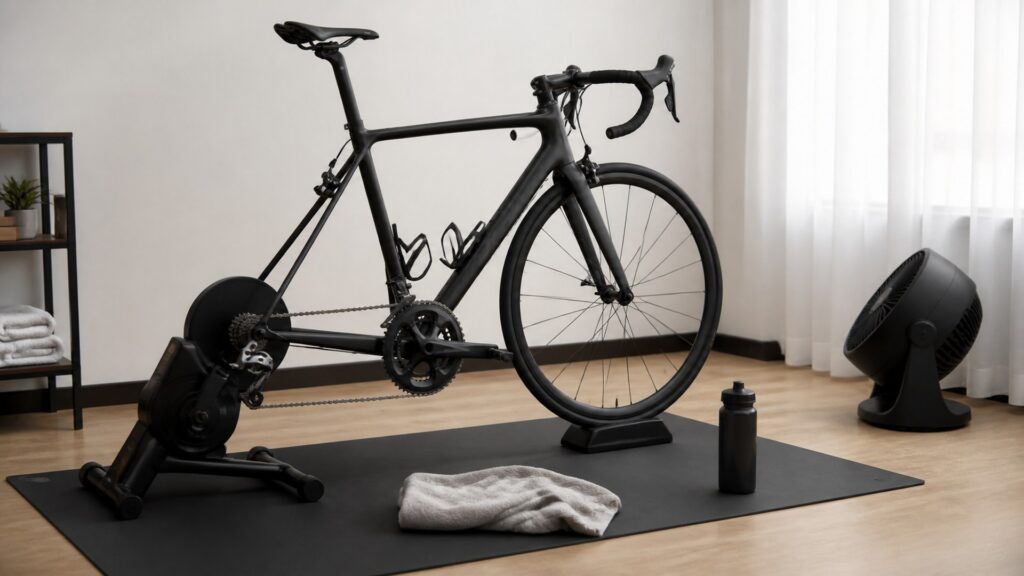 bicycles for indoor training arranged in a practical buyer guide scene