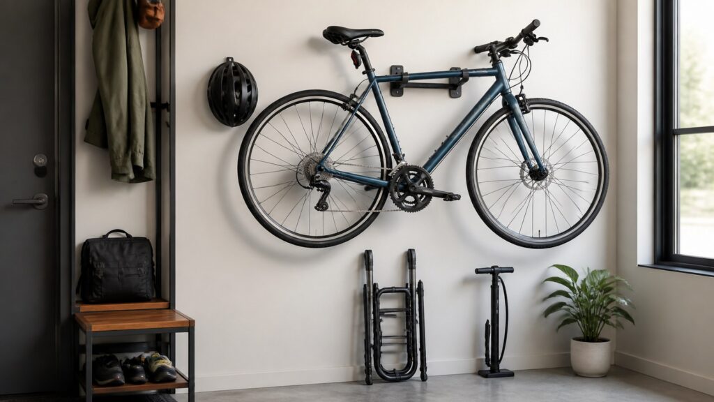 bicycles for storage space arranged in a practical buyer guide scene