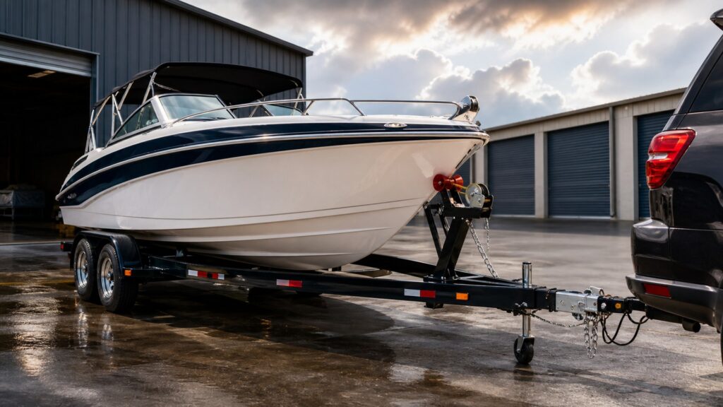 boat trailers shopping setup for cargo security and storage with practical vehicle-focused details