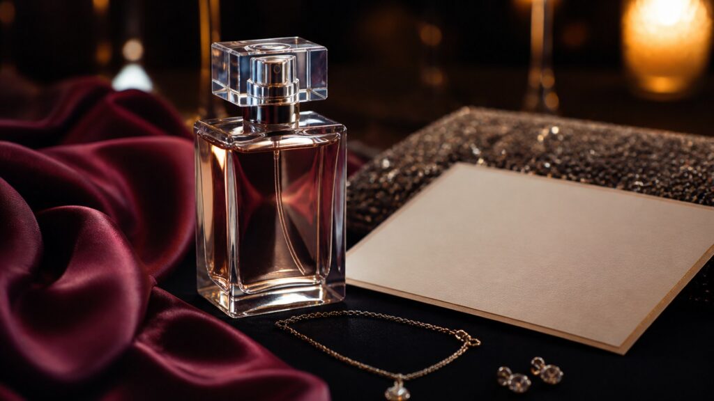 Unbranded editorial arrangement illustrating How to Choose Body Fragrance for Special Occasions