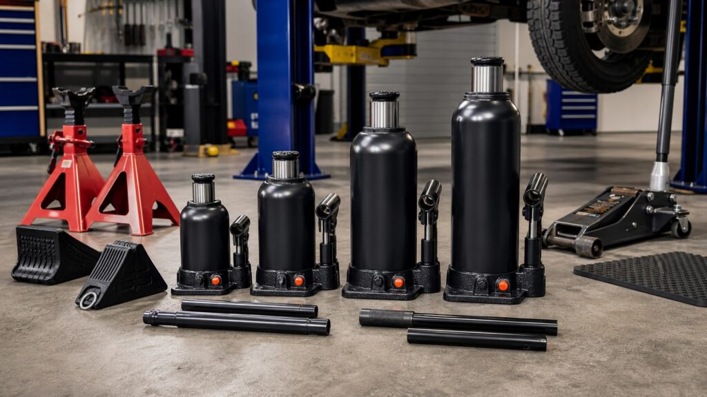 bottle jacks shopping setup for vehicle lifting equipment tool selection with practical vehicle-focused details