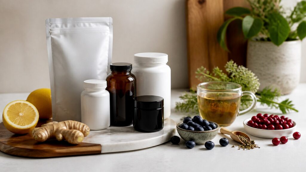 Unbranded brain & mood supplements products arranged for a careful buying comparison