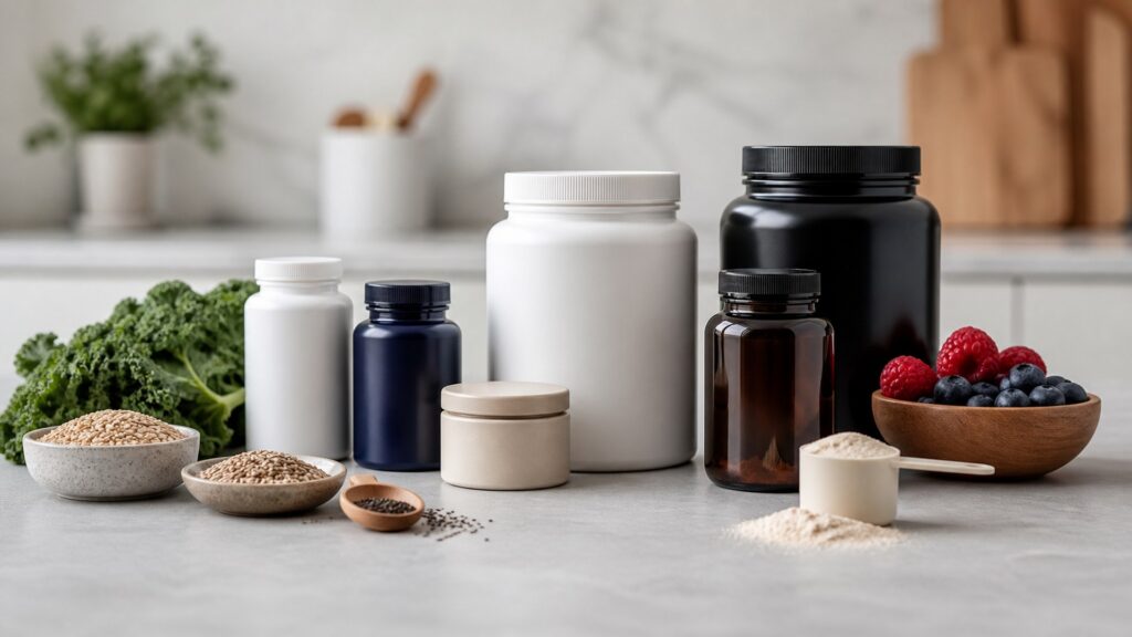 Unbranded brain & mood supplements products arranged for a careful buying comparison