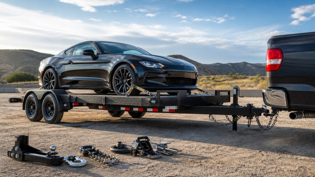 car hauler trailers shopping setup for hitch class and payload limits with practical vehicle-focused details