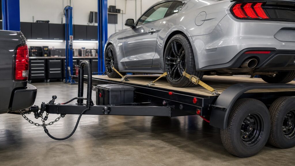 car hauler trailers shopping setup for trailer wiring and braking with practical vehicle-focused details