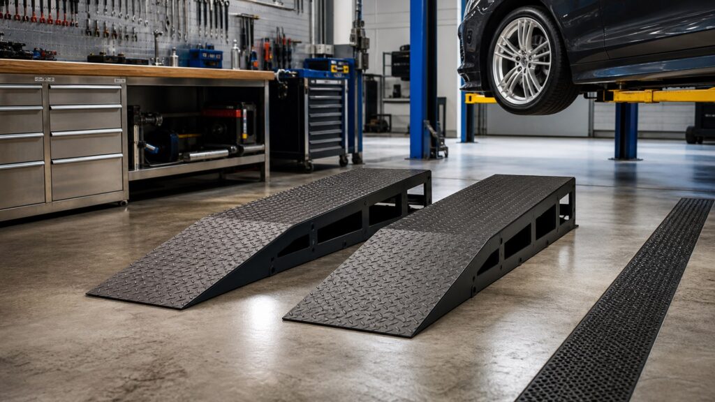 car ramps shopping setup for professional shop use with practical vehicle-focused details