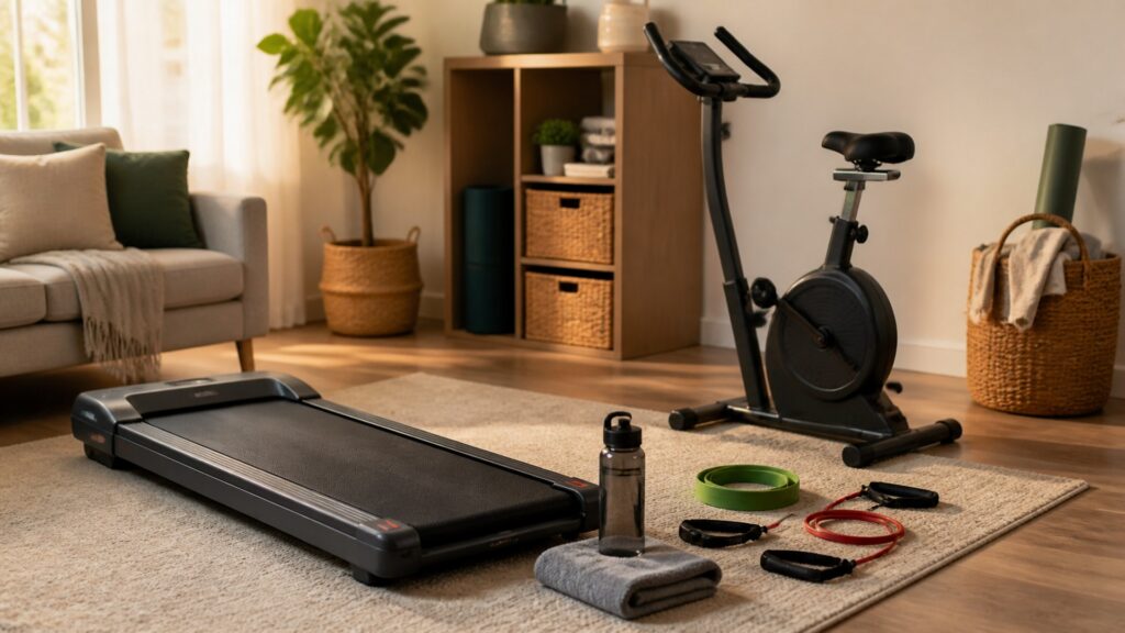 cardio equipment for daily exercise arranged in a practical buyer guide scene