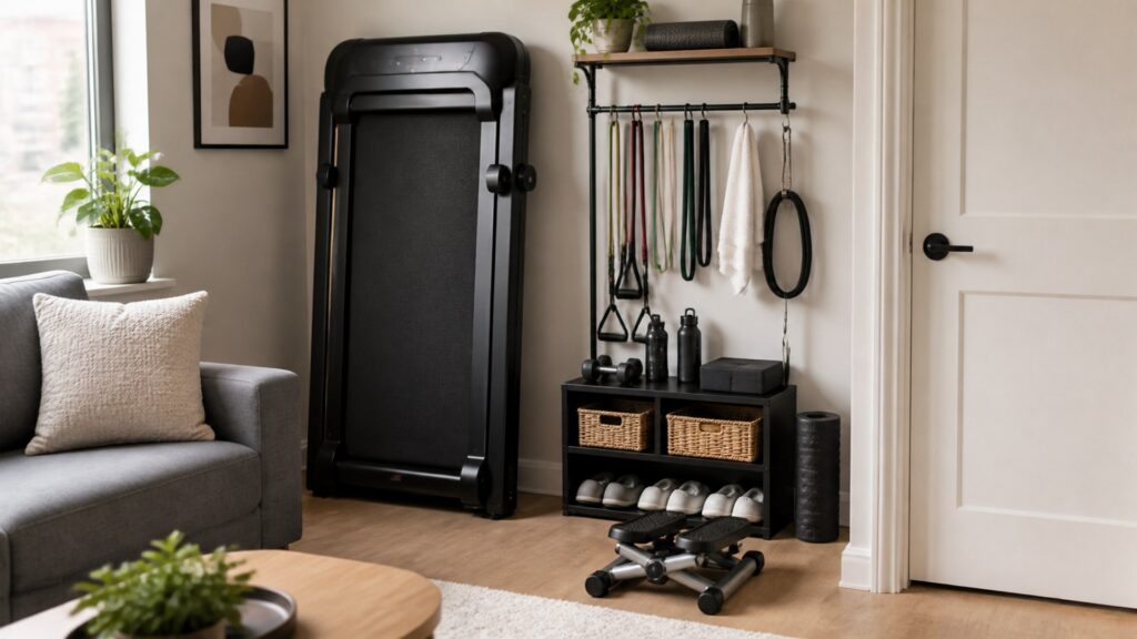 cardio equipment for small spaces arranged in a practical buyer guide scene
