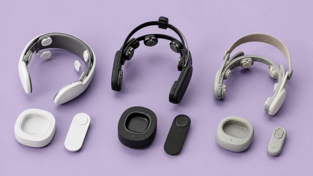 Unbranded cognitive performance headsets products arranged for a careful buying comparison