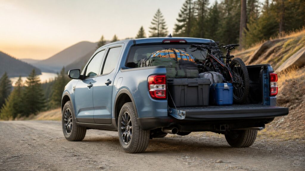 compact pickup trucks shopping setup for family and cargo needs with practical vehicle-focused details